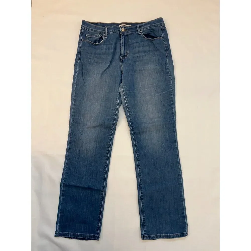 Levis 505 Jeans‎ Mens 33x32 Straight Ripped Inner Area Holes Denim Pants
